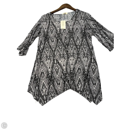 Top Short Sleeve By Seven Islands In Black & White, Size: Xl