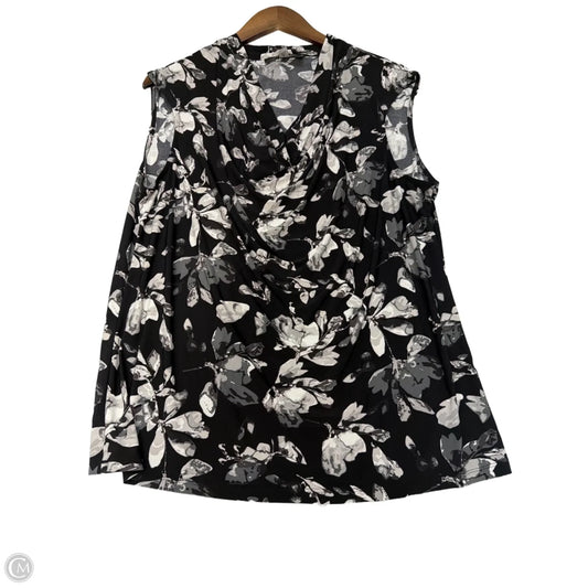 Top Sleeveless By Black Label In Black & White, Size: Xl