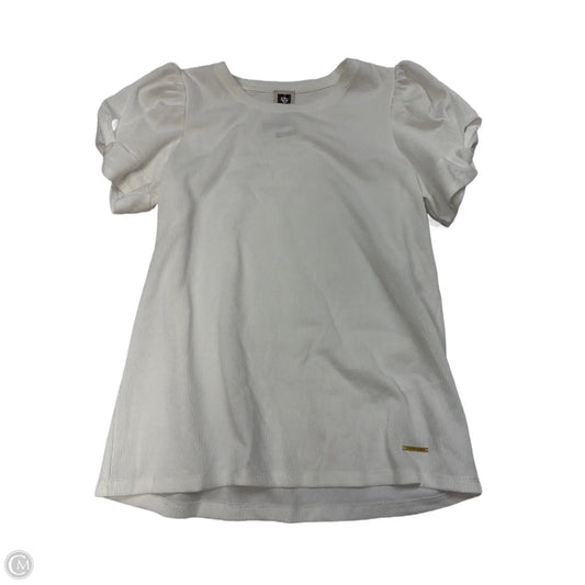 Top Short Sleeve By Anne Klein In White, Size: S
