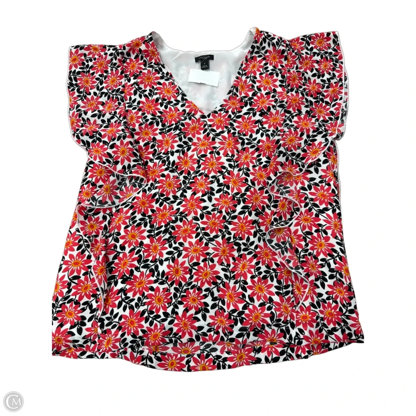 Top Short Sleeve By Ann Taylor In Floral Print, Size: M