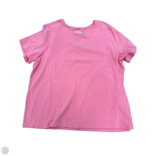 Top Short Sleeve Basic By Cj Banks In Peach, Size: 1x