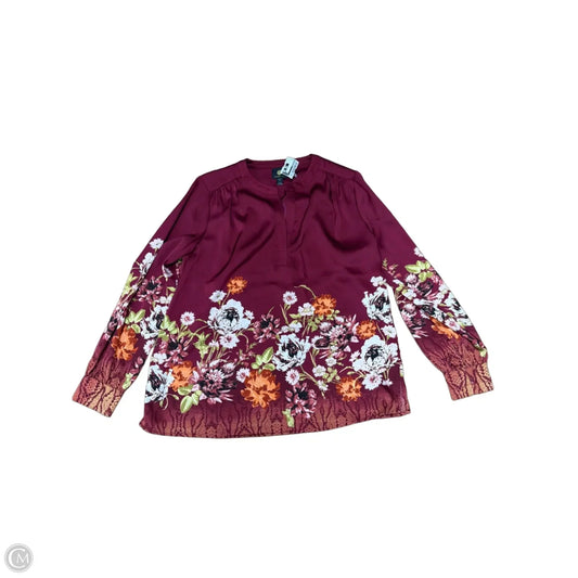 Top Long Sleeve By Worthington In Red, Size: M