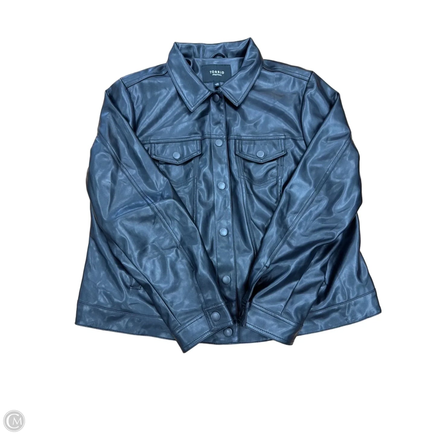 Jacket Leather By Torrid In Black, Size: 1x