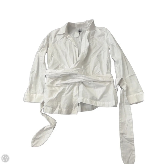 Top Long Sleeve By Cabi In White, Size: M