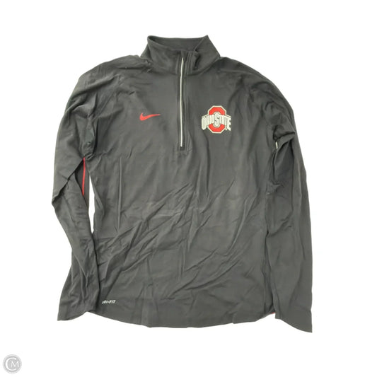 Athletic Top Long Sleeve Collar By Nike Apparel In Black, Size: L