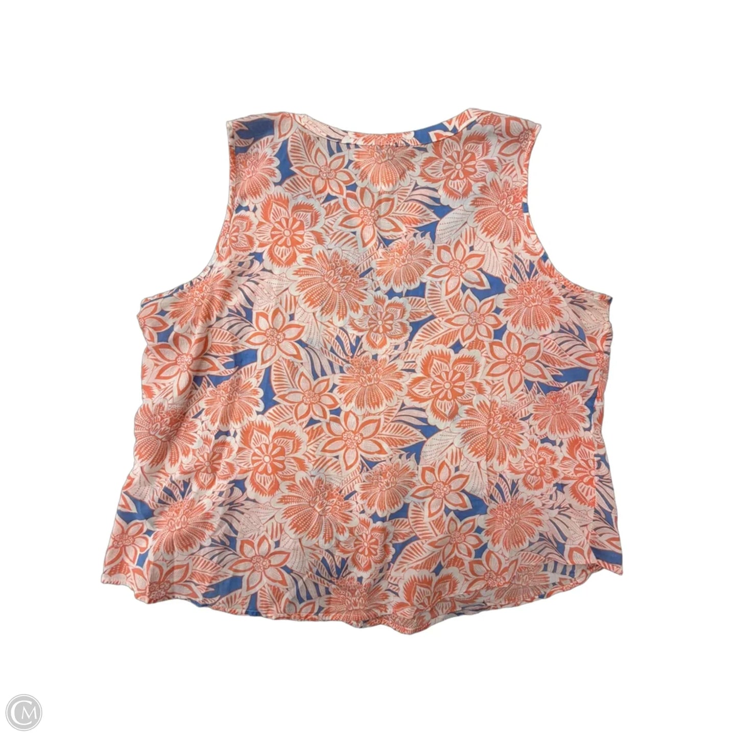 Top Sleeveless By Talbots In Blue & Orange, Size: 2x