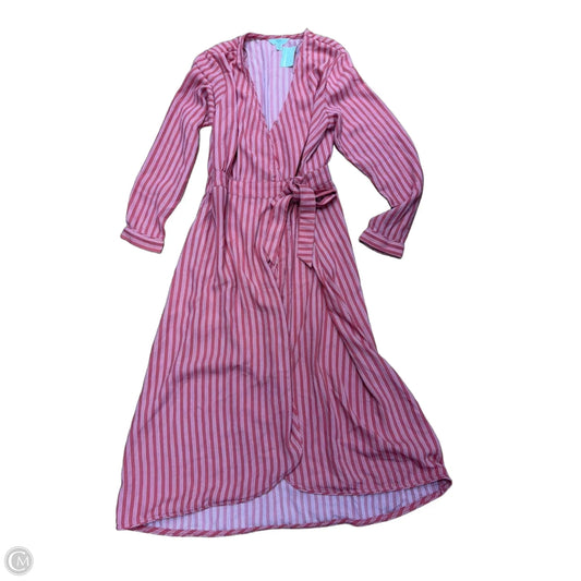 Dress Casual Midi By Time And Tru In Striped Pattern, Size: M