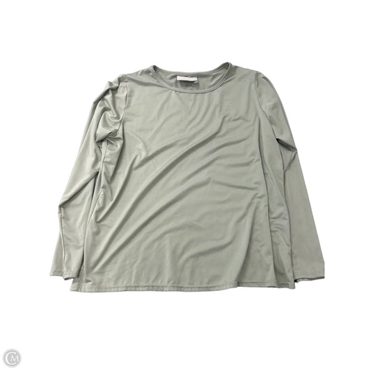 Athletic Top Long Sleeve Crewneck By REAL ESSENTIALS  In Green, Size: Xl