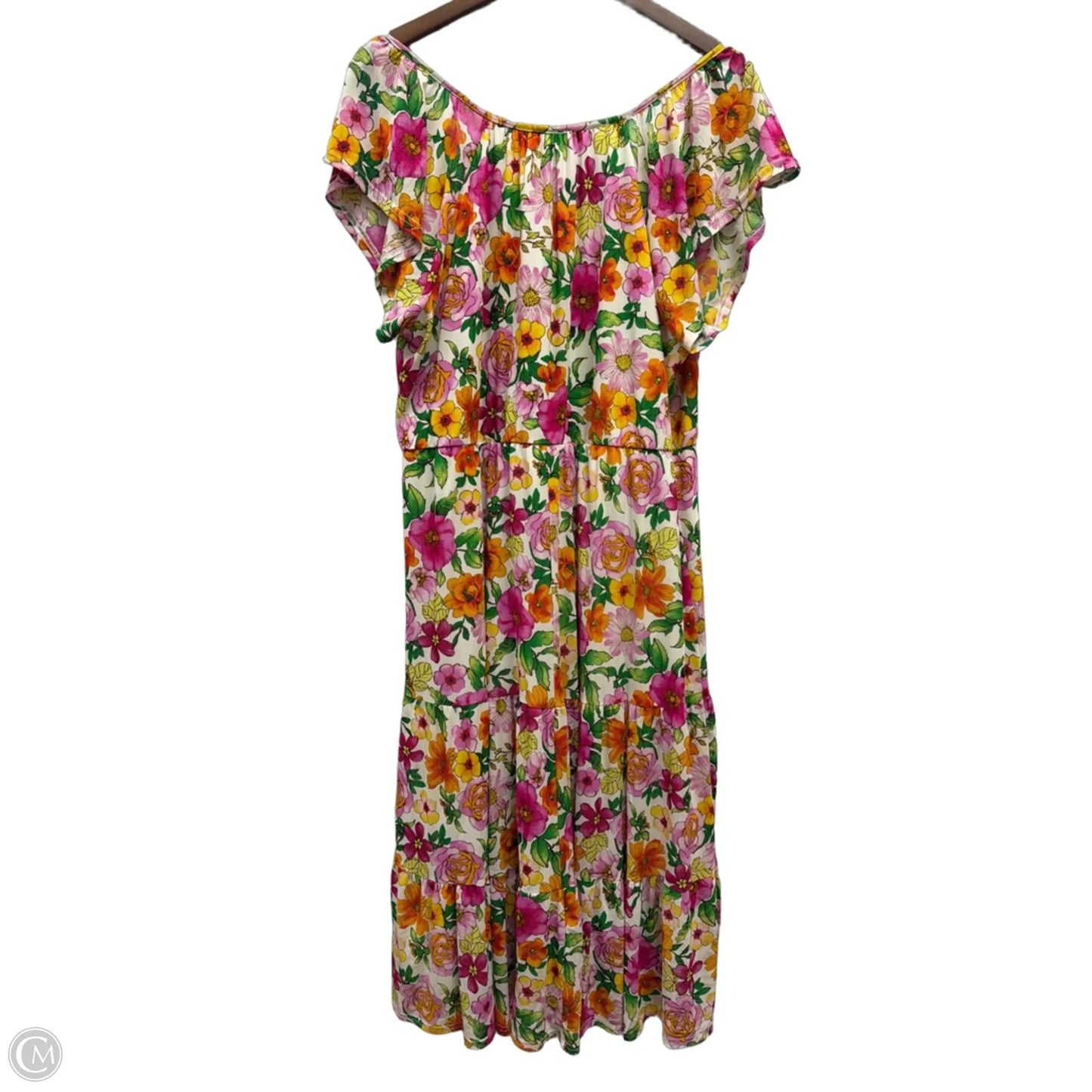 Dress Casual Midi By Luna in Floral Print, Size: 2x