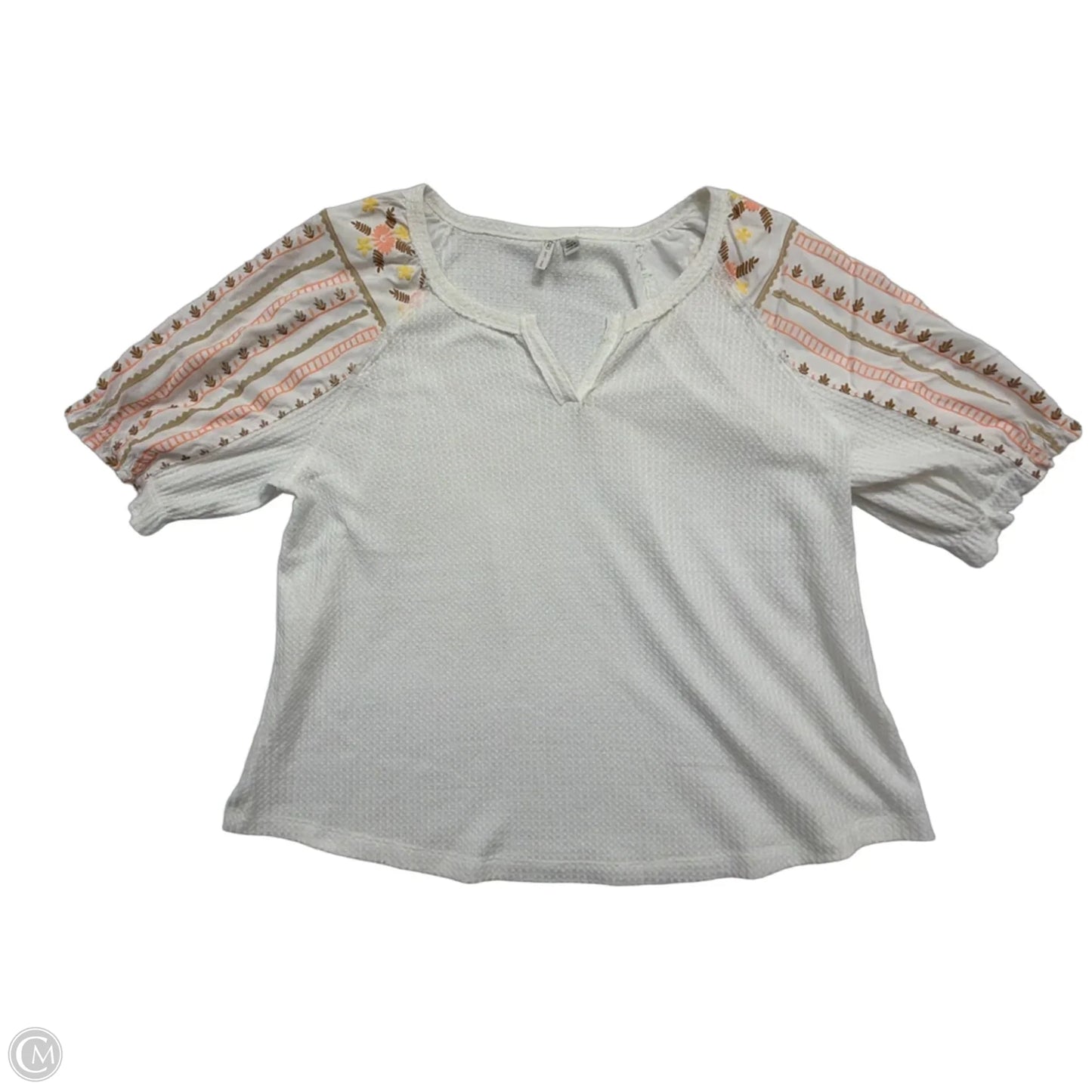 Top Short Sleeve By Cato In White, Size: Xl