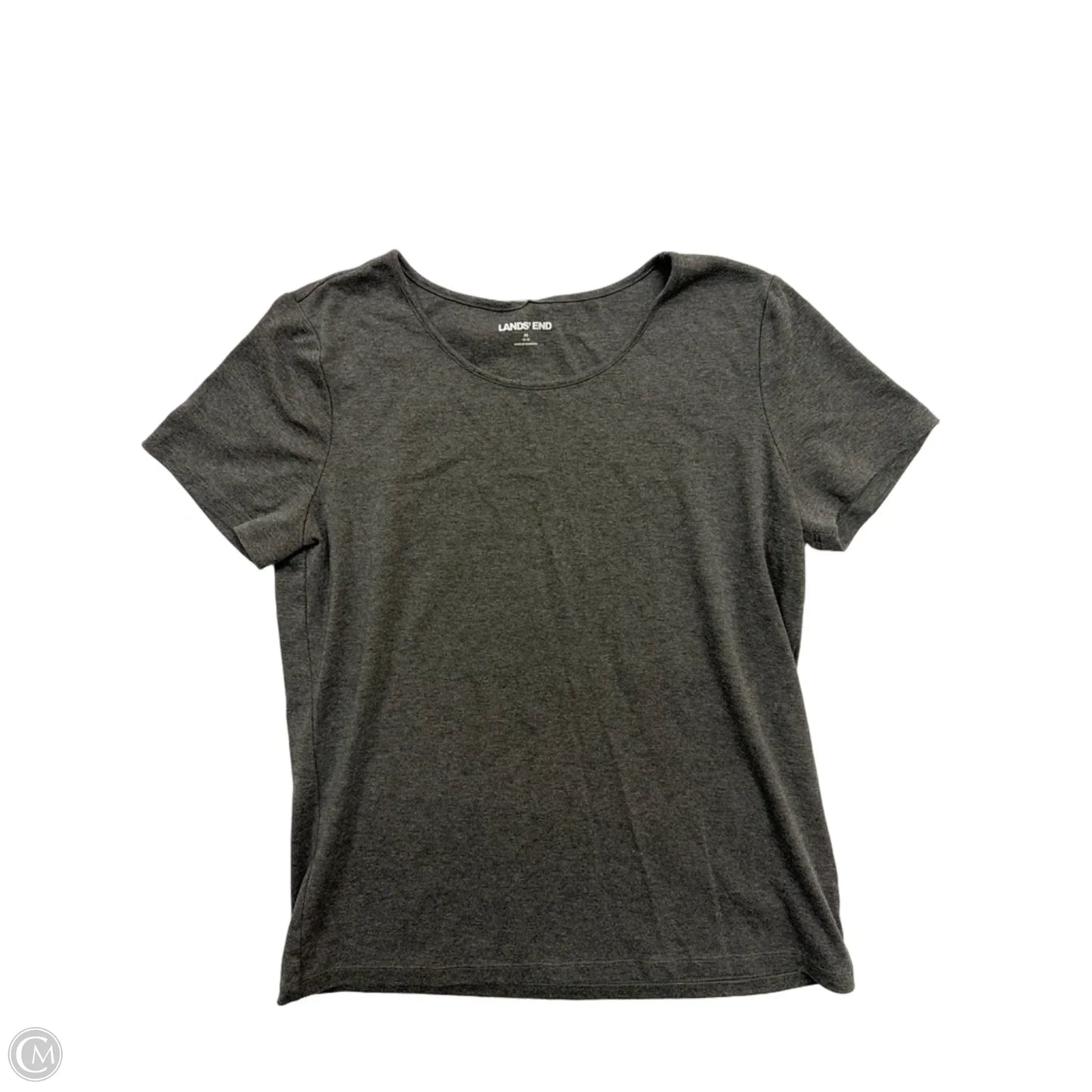 Top Short Sleeve Basic By Lands End In Grey, Size: M