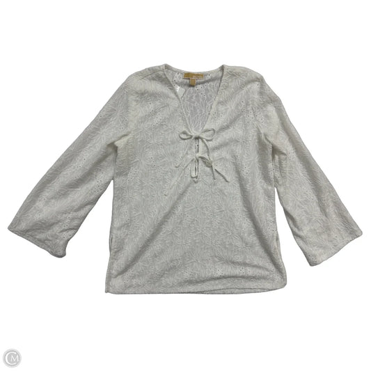 Top Long Sleeve By Michael By Michael Kors In White, Size: L