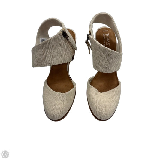 Shoes Heels Block By Toms In Cream, Size: 7.5