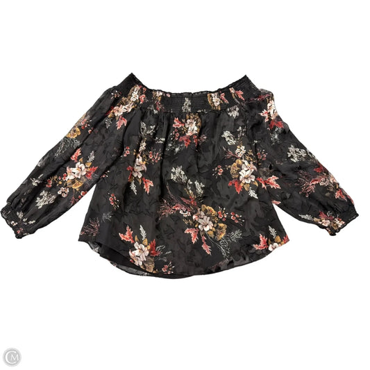 Top Long Sleeve By White House Black Market In Floral Print, Size: Xl