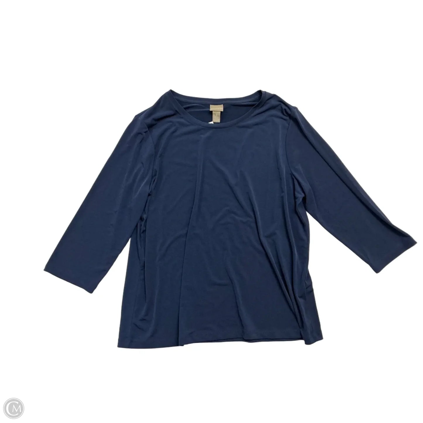 Top 3/4 Sleeve By Chicos In Navy, Size: Xl
