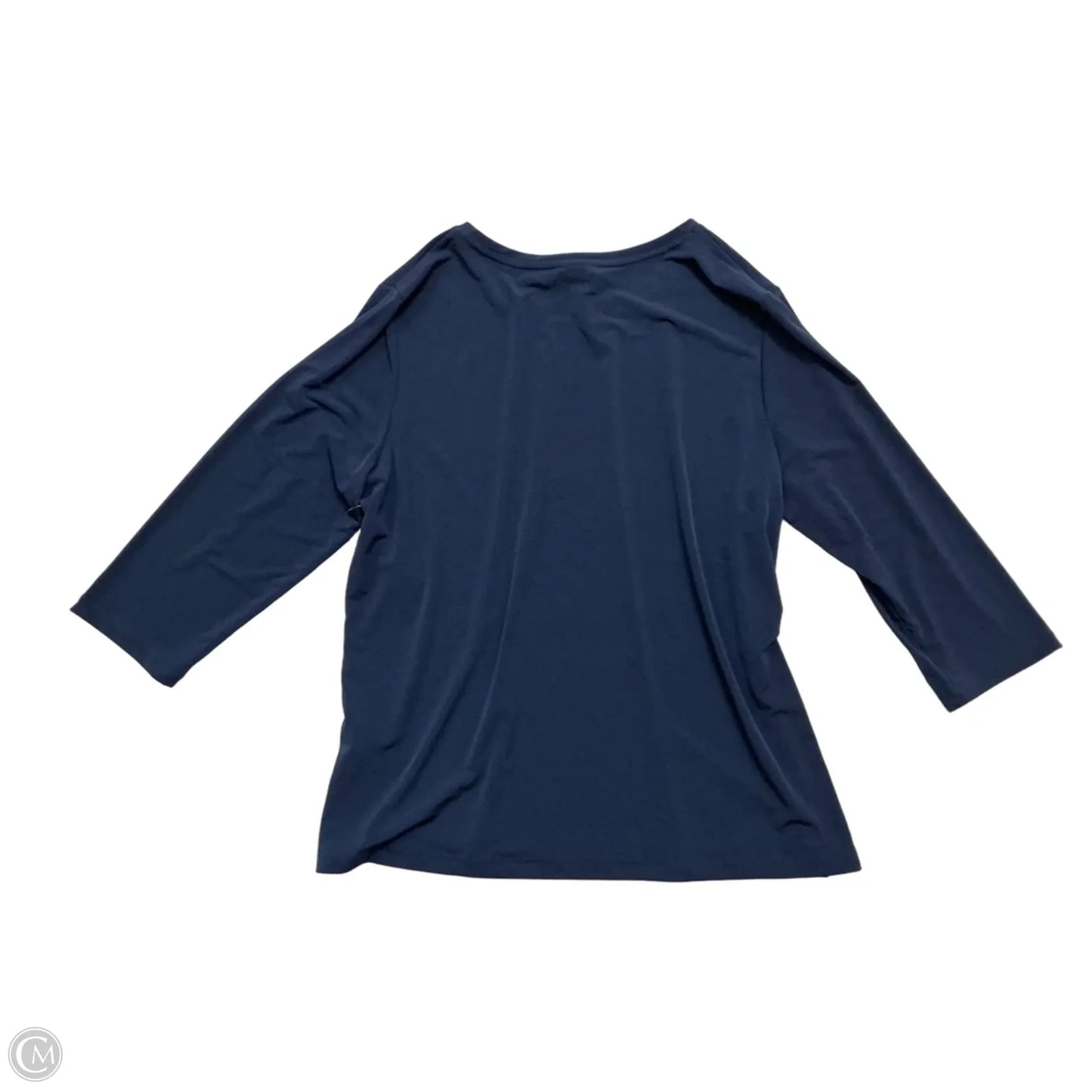 Top 3/4 Sleeve By Chicos In Navy, Size: Xl
