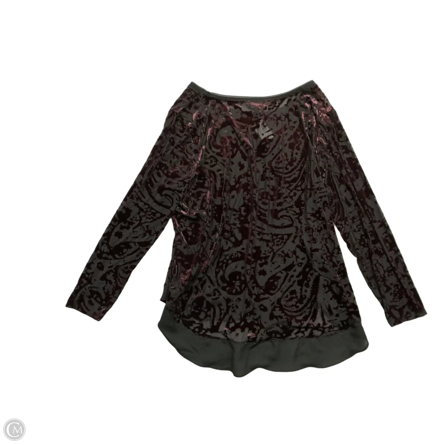 Top Long Sleeve By Simply Vera In Black & Purple, Size: 1x