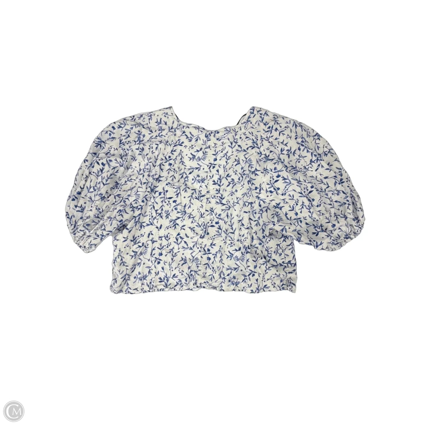 Top Short Sleeve By H&m In Blue & White, Size: 1x