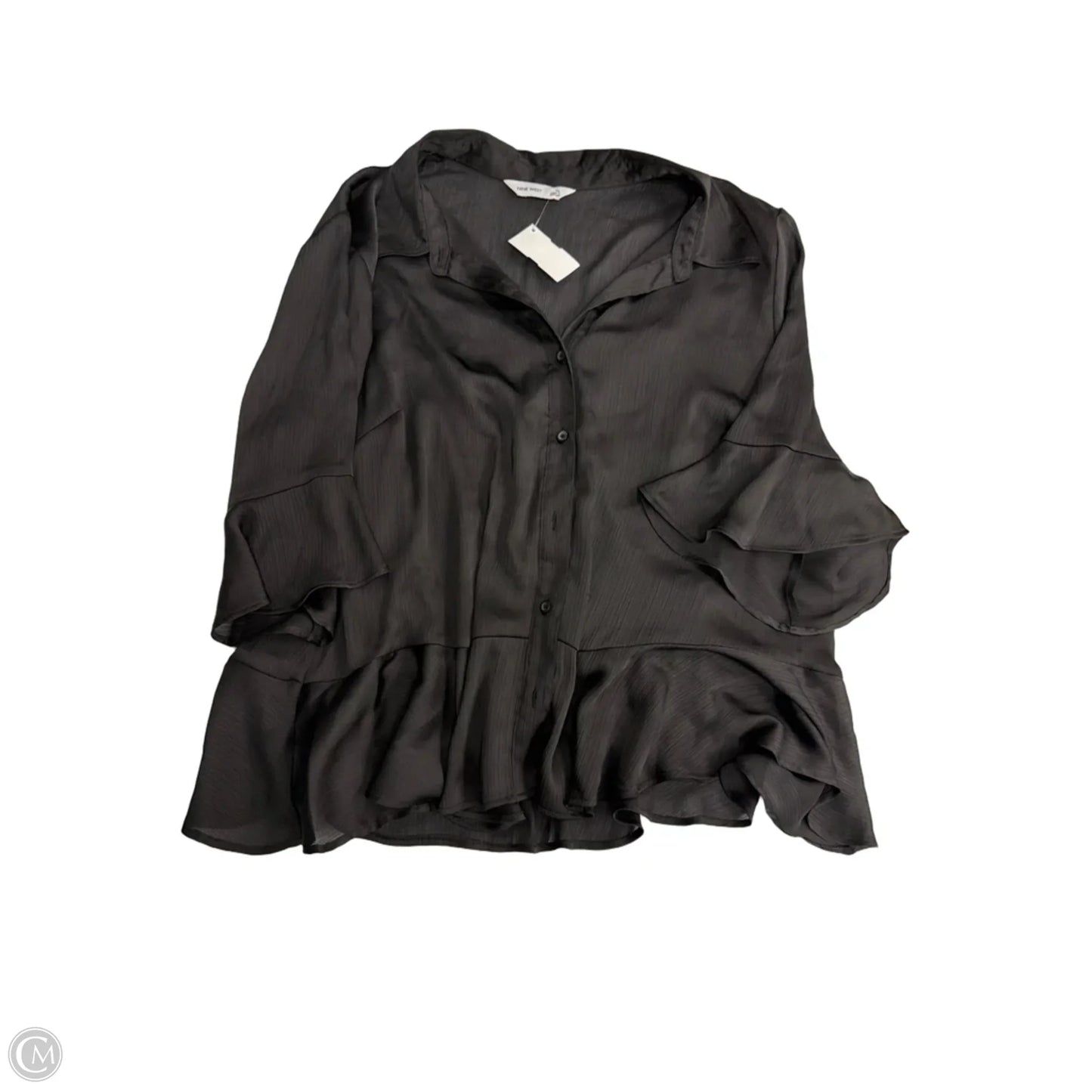 Top Long Sleeve By Nine West Apparel In Black, Size: Xl
