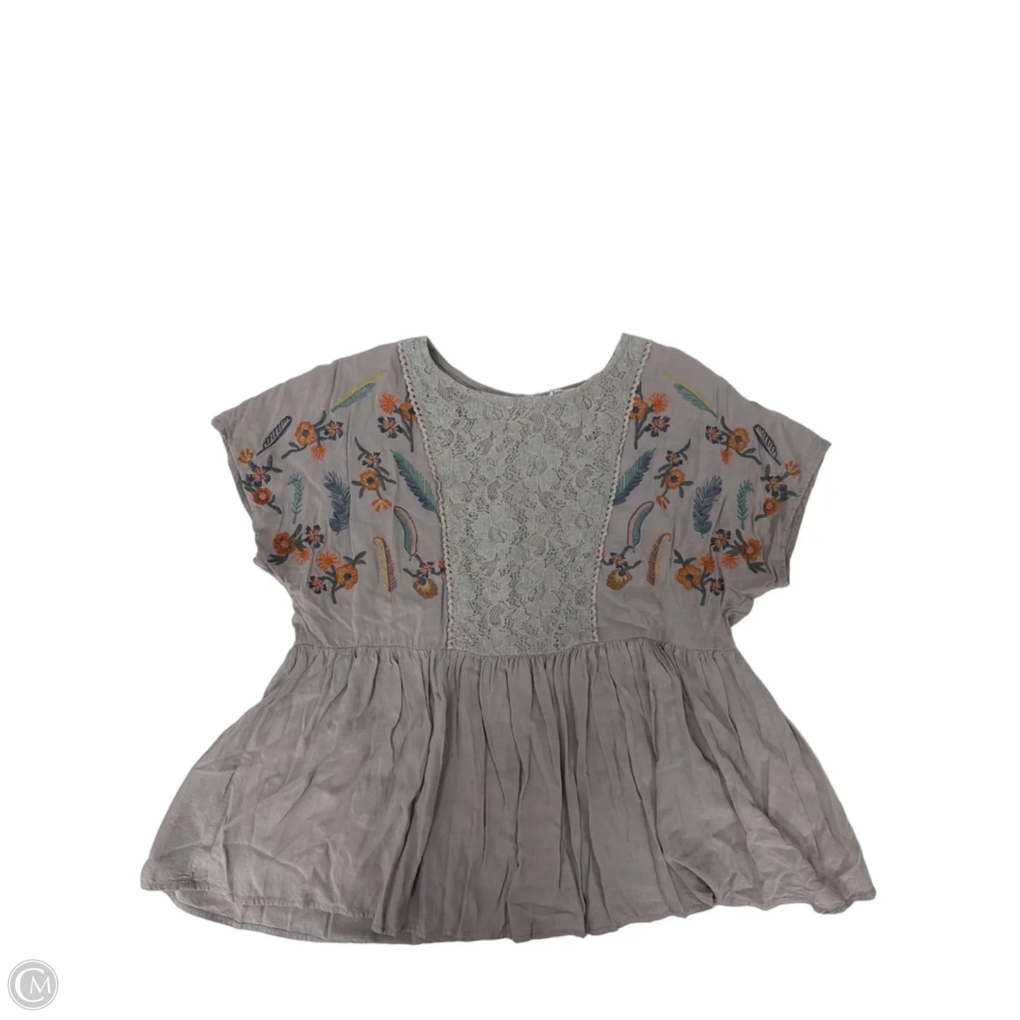 Top Short Sleeve By Jodifl In Grey, Size: S