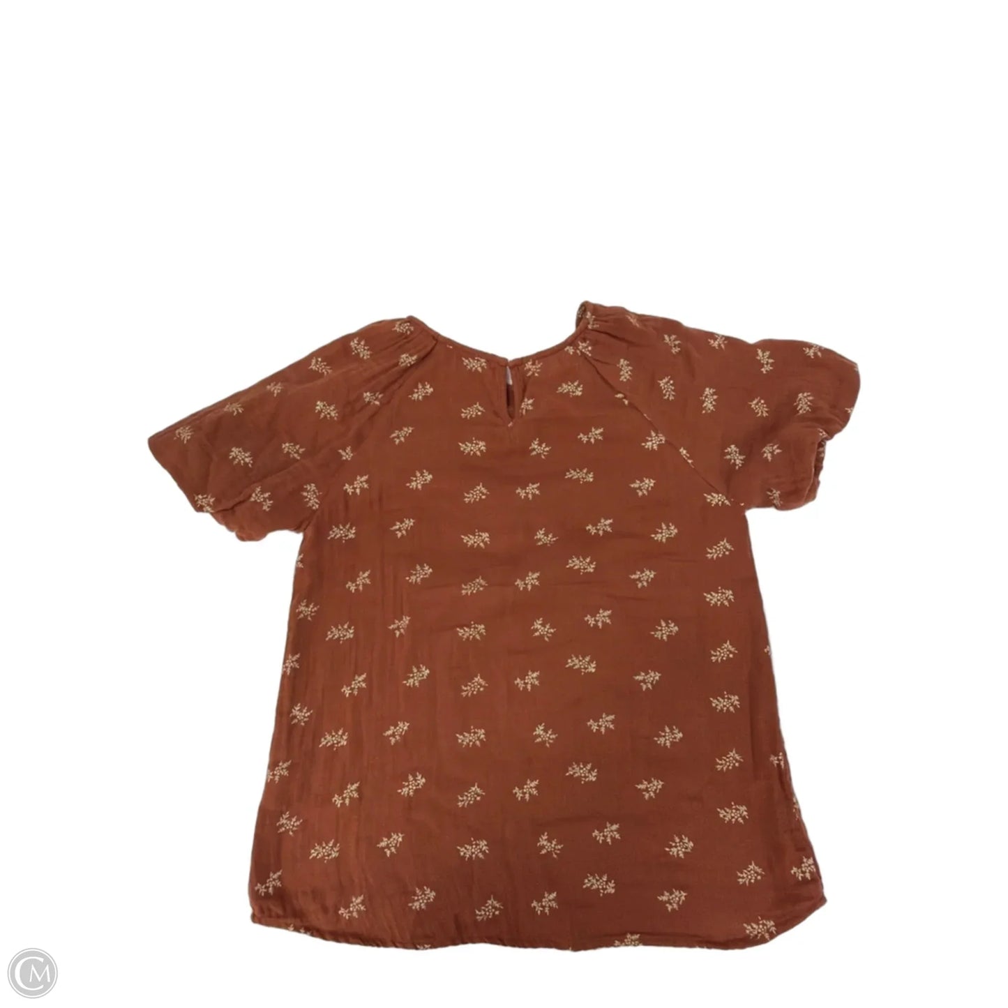 Top Short Sleeve By Polagram In Brown, Size: S