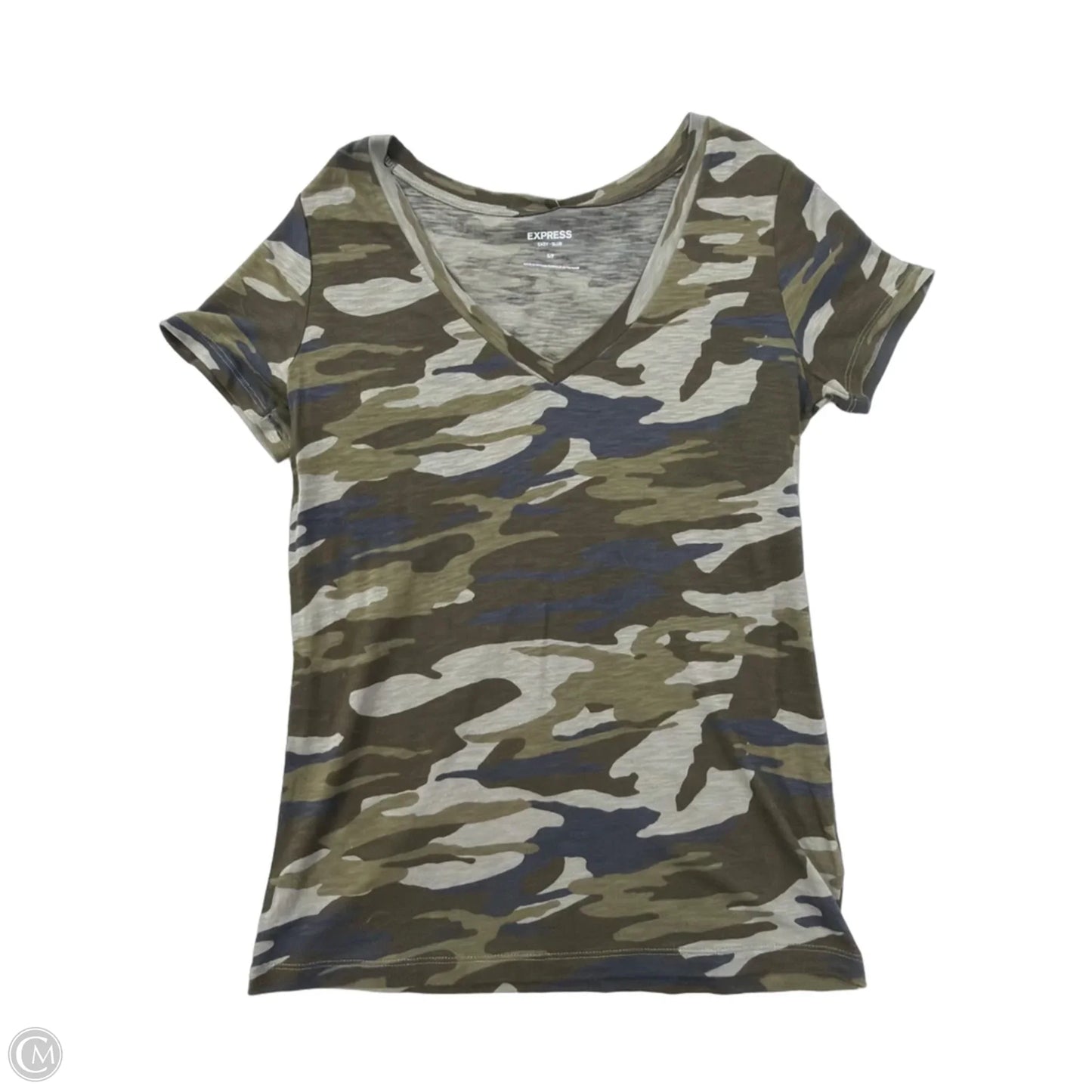 Top Short Sleeve By Express In Camouflage Print, Size: S