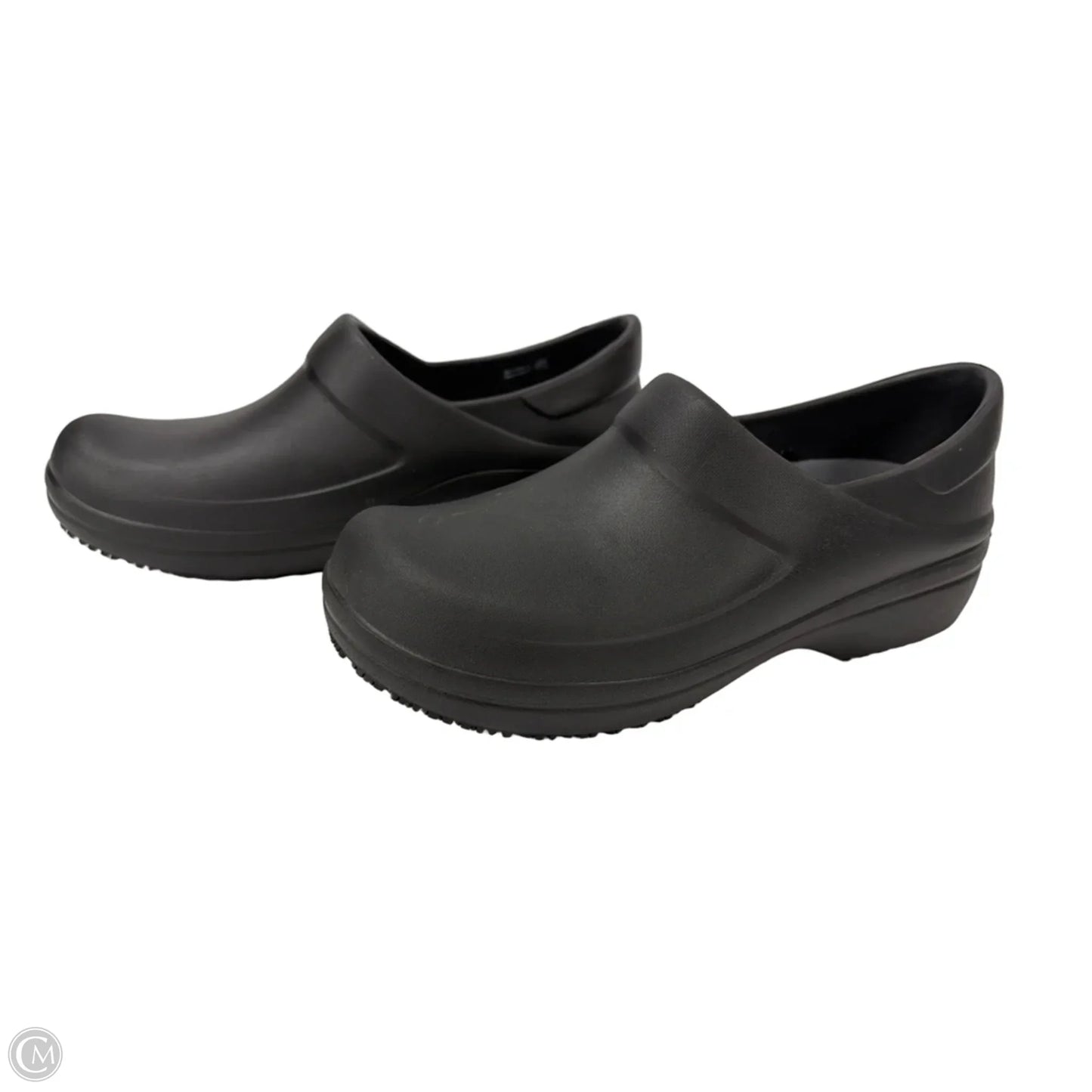 Shoes Flats By Crocs In Black, Size: 10