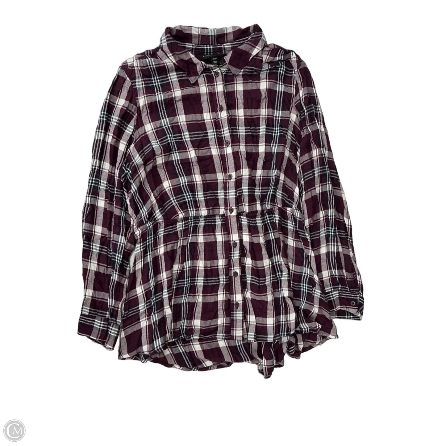 Top Long Sleeve By Lane Bryant In Plaid Pattern, Size: 1x