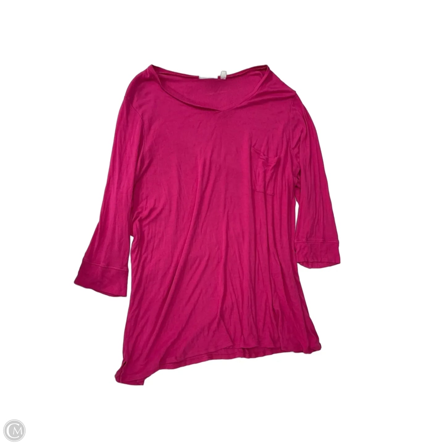 Top Short Sleeve By Belle By Kim Gravel In Pink, Size: 4x