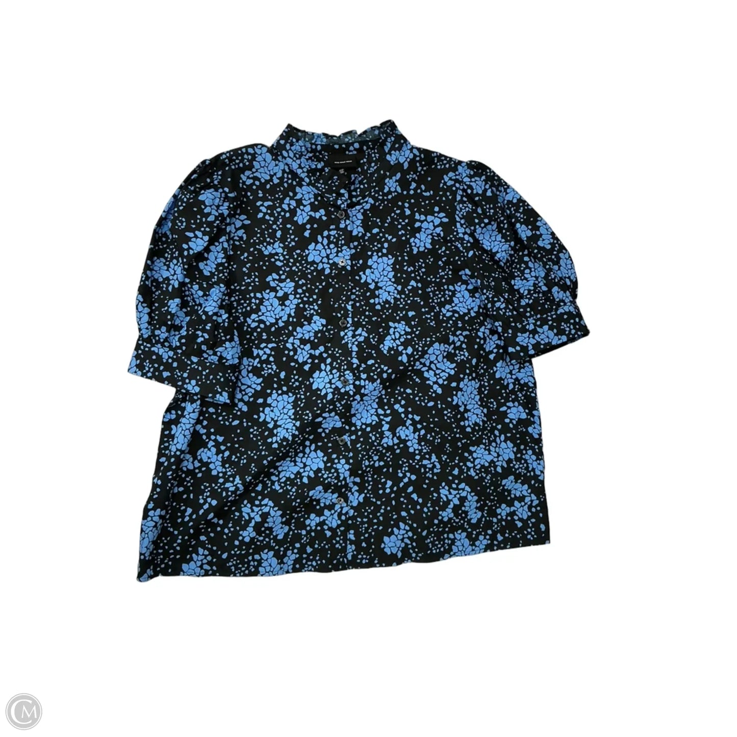 Top Short Sleeve By Who What Wear In Black & Blue, Size: 1x