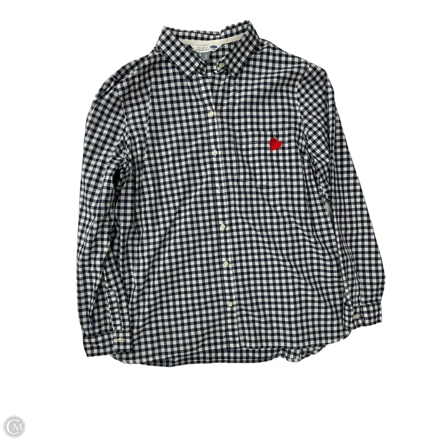 Top Long Sleeve By Old Navy In Checkered Pattern, Size: Xl