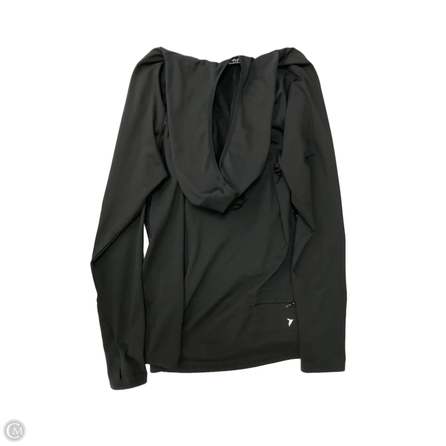 Athletic Top Long Sleeve Hoodie By Old Navy In Black, Size: 1x