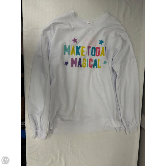 Sweatshirt Crewneck By Simply Southern In White, Size: 1x