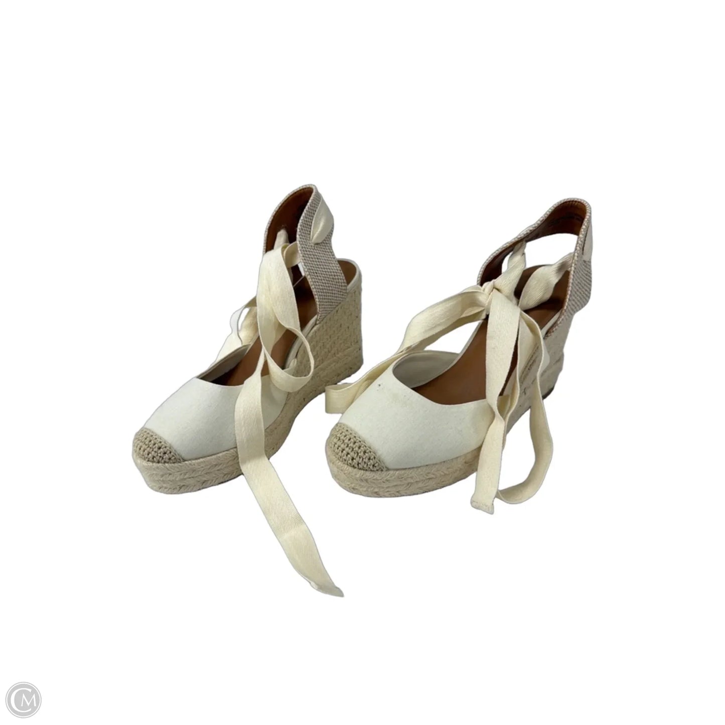 Shoes Heels Wedge By Universal Thread In Cream, Size: 7
