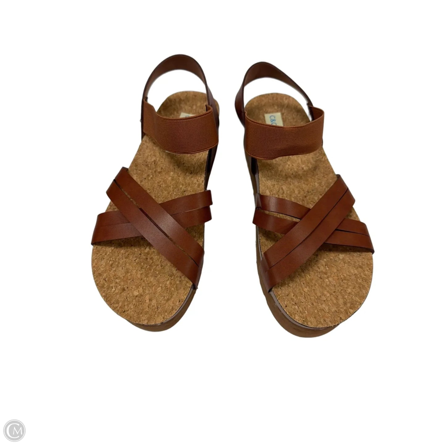 Sandals Heels Platform By C And C In Brown, Size: 8.5