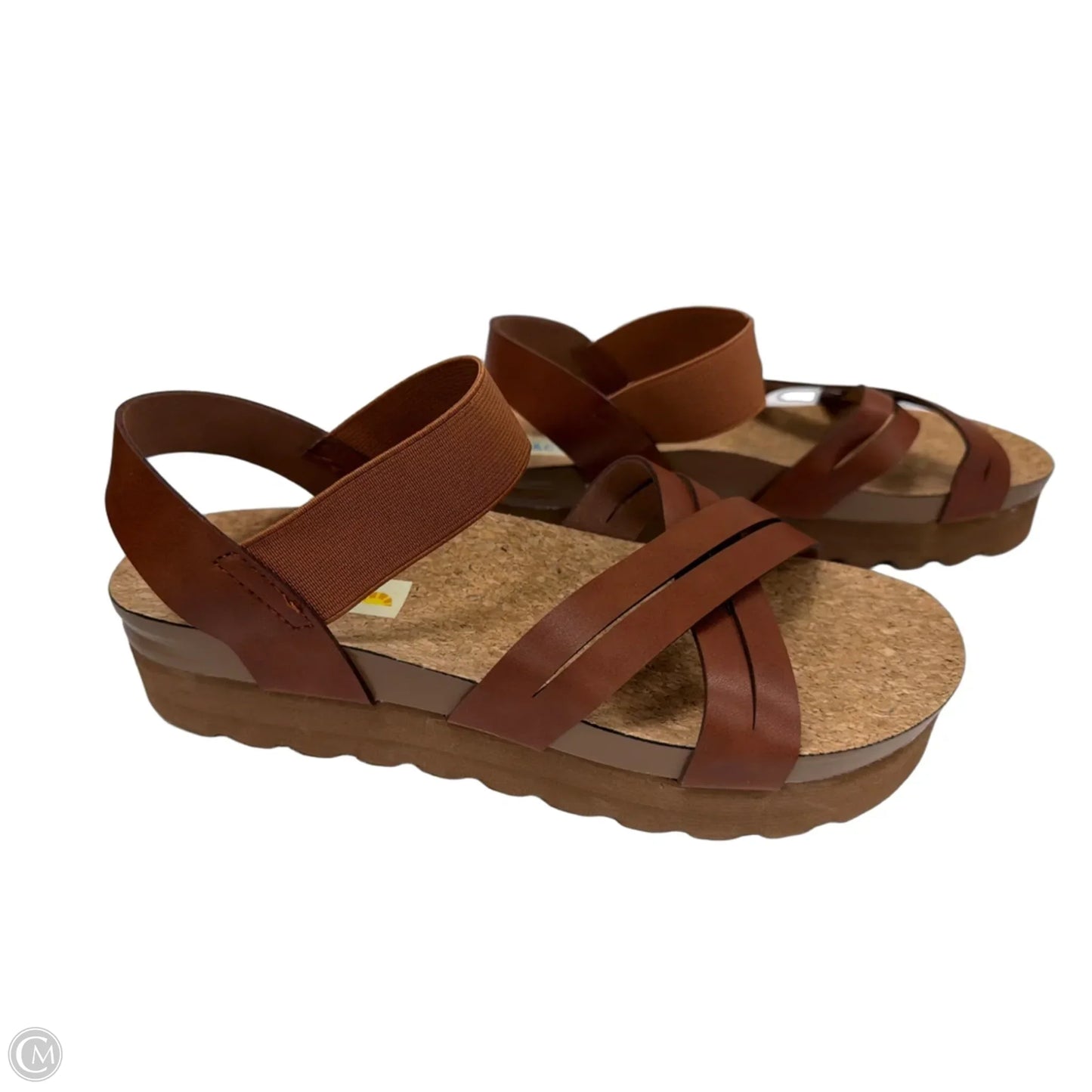 Sandals Heels Platform By C And C In Brown, Size: 8.5