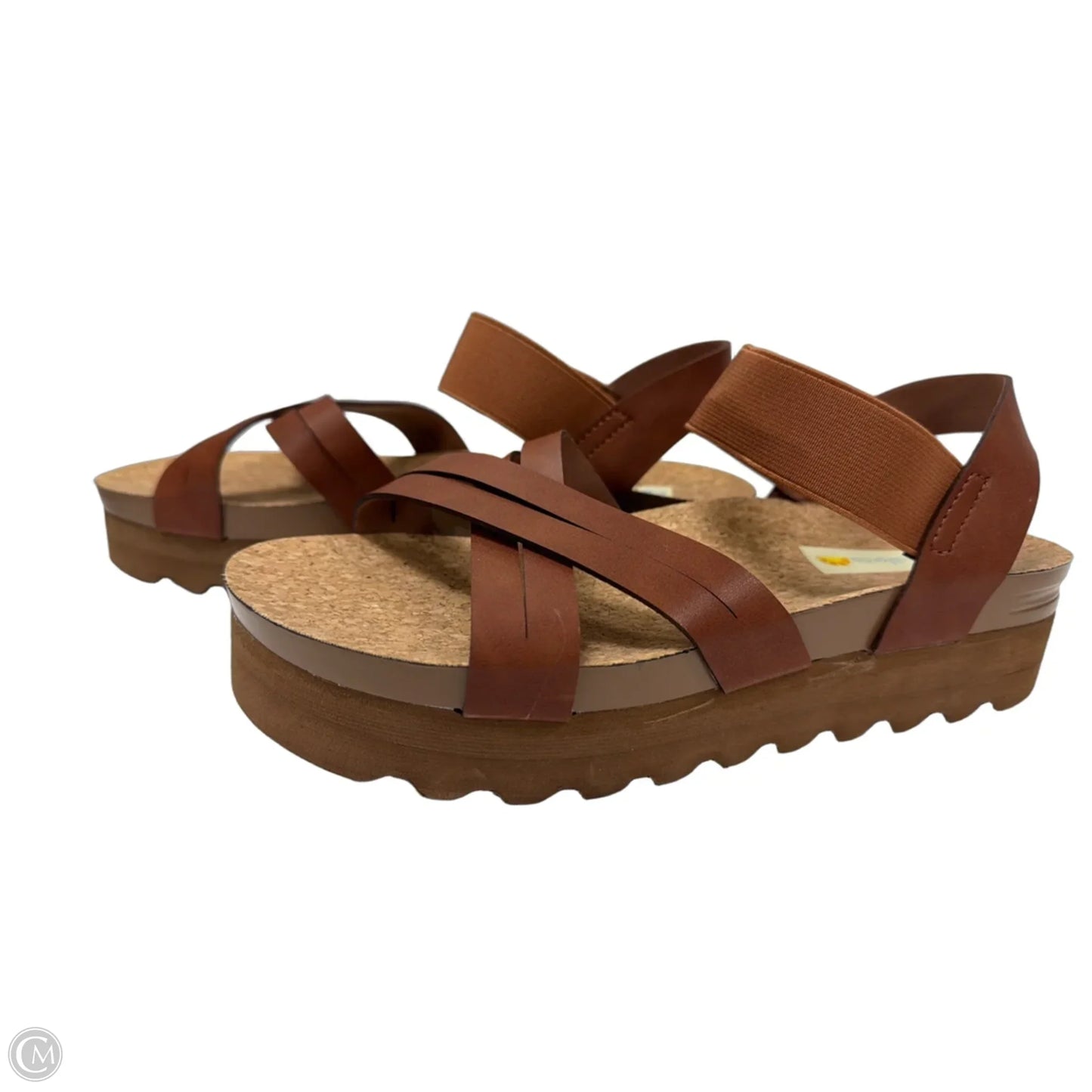 Sandals Heels Platform By C And C In Brown, Size: 8.5