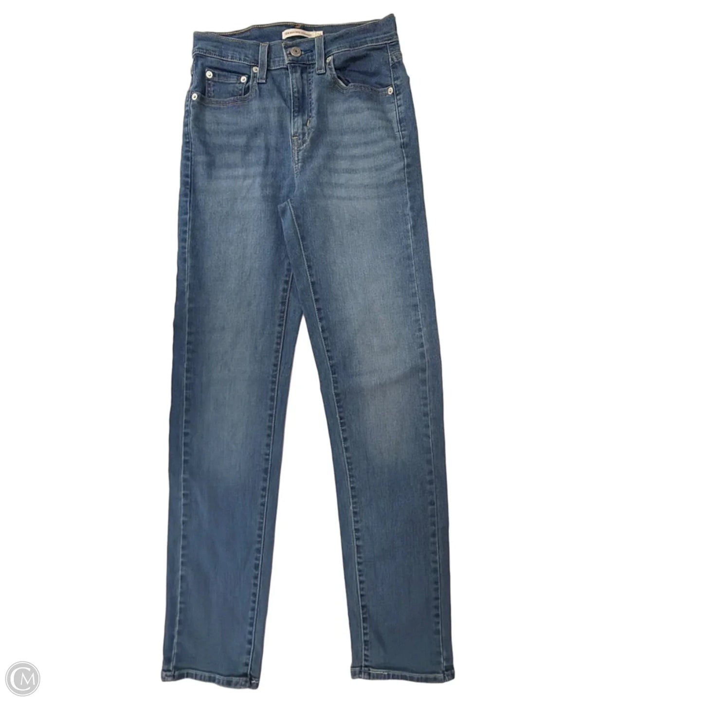 Jeans Straight By Levis In Blue Denim, Size: 2