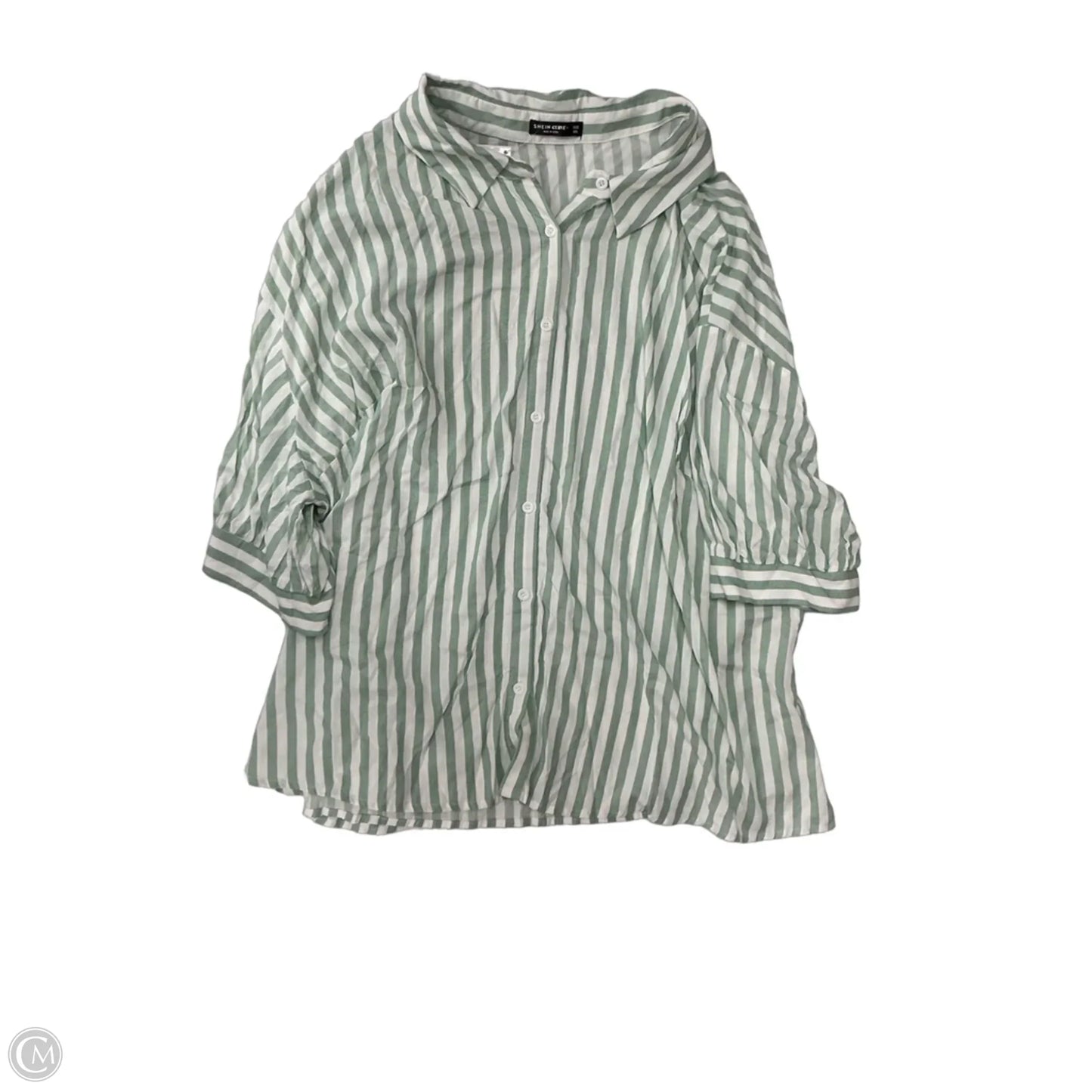 Top Short Sleeve By Shein In Striped Pattern, Size: 6