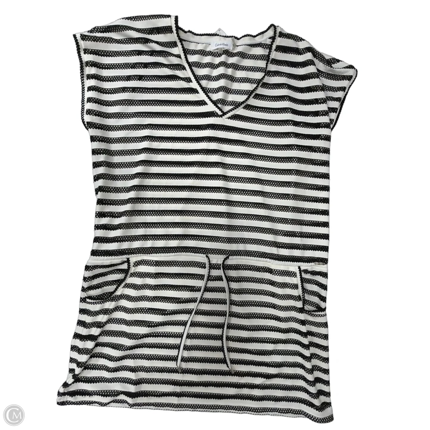 Swimwear Cover-up By Calvin Klein In Striped Pattern, Size: L