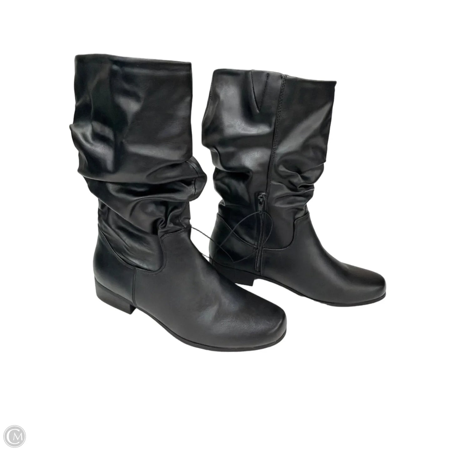 Boots Mid-calf Flats By St Johns Bay In Black, Size: 11