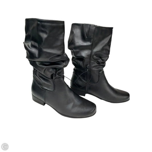 Boots Mid-calf Flats By St Johns Bay In Black, Size: 11
