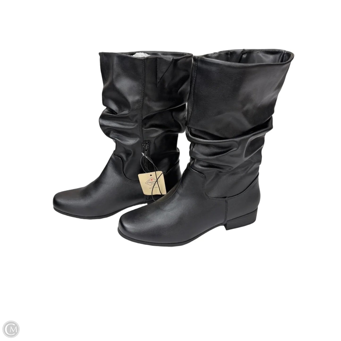 Boots Mid-calf Flats By St Johns Bay In Black, Size: 11