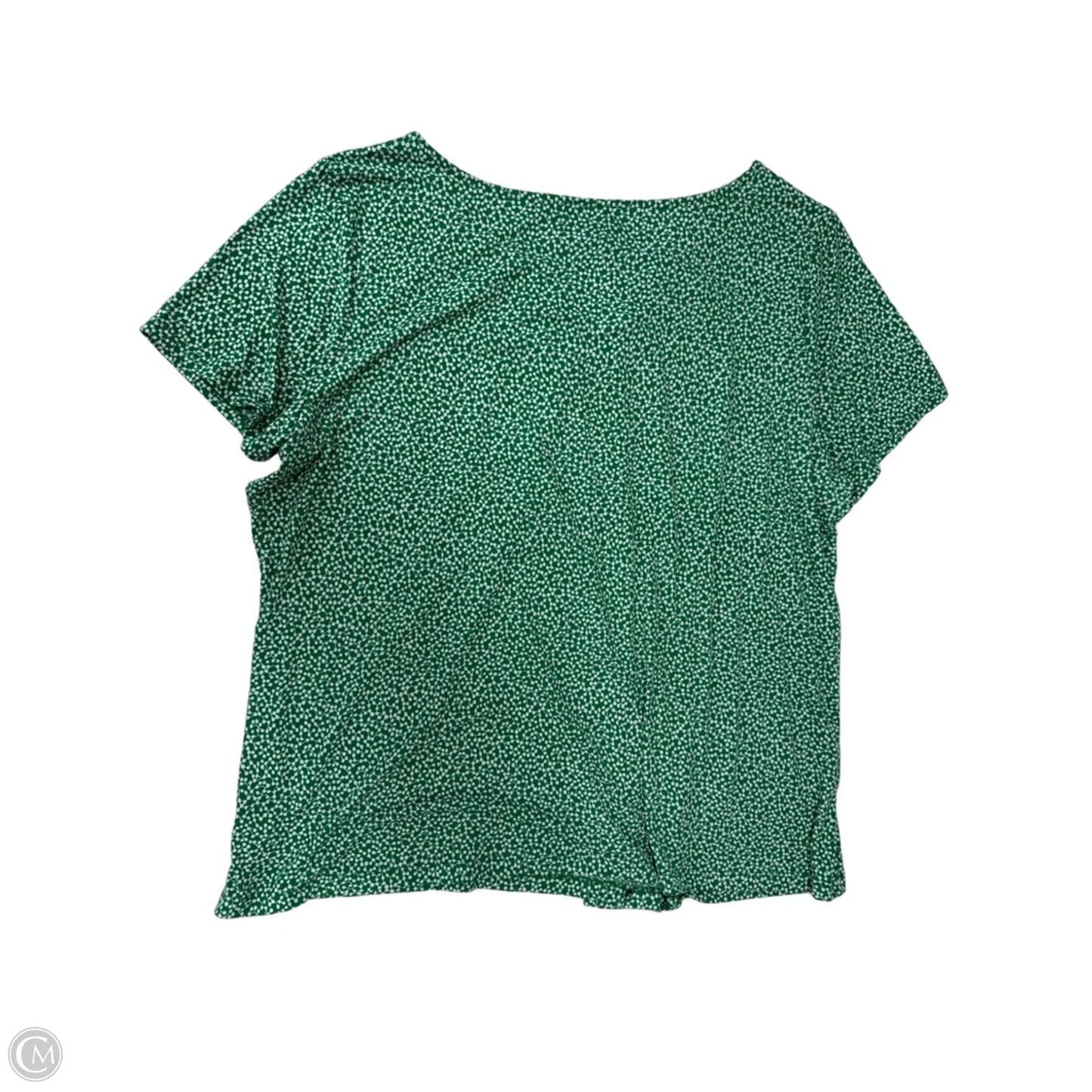 Top Short Sleeve By Liz Claiborne In Green & White, Size: 3x