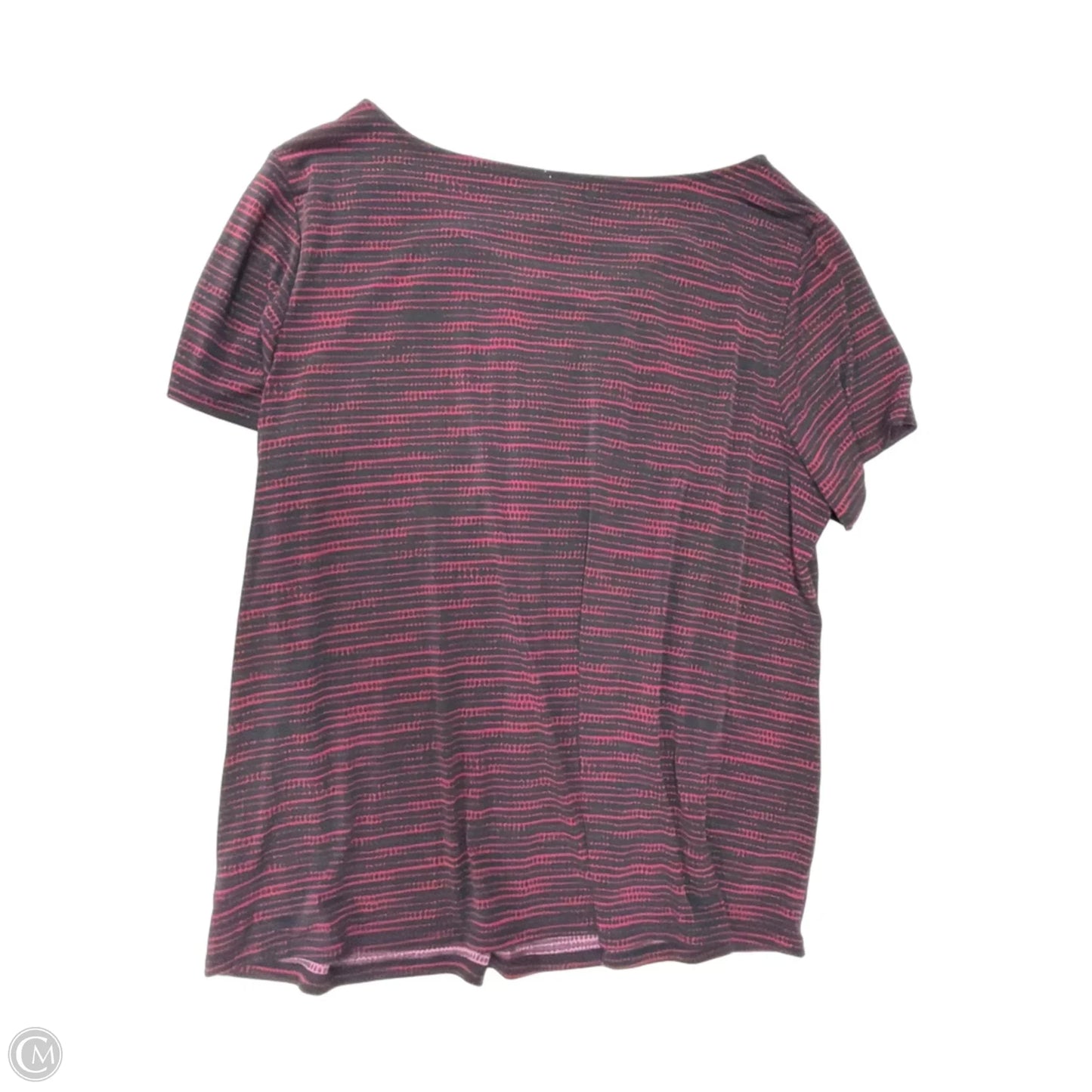 Top Short Sleeve By Worthington In Black & Pink, Size: 3x