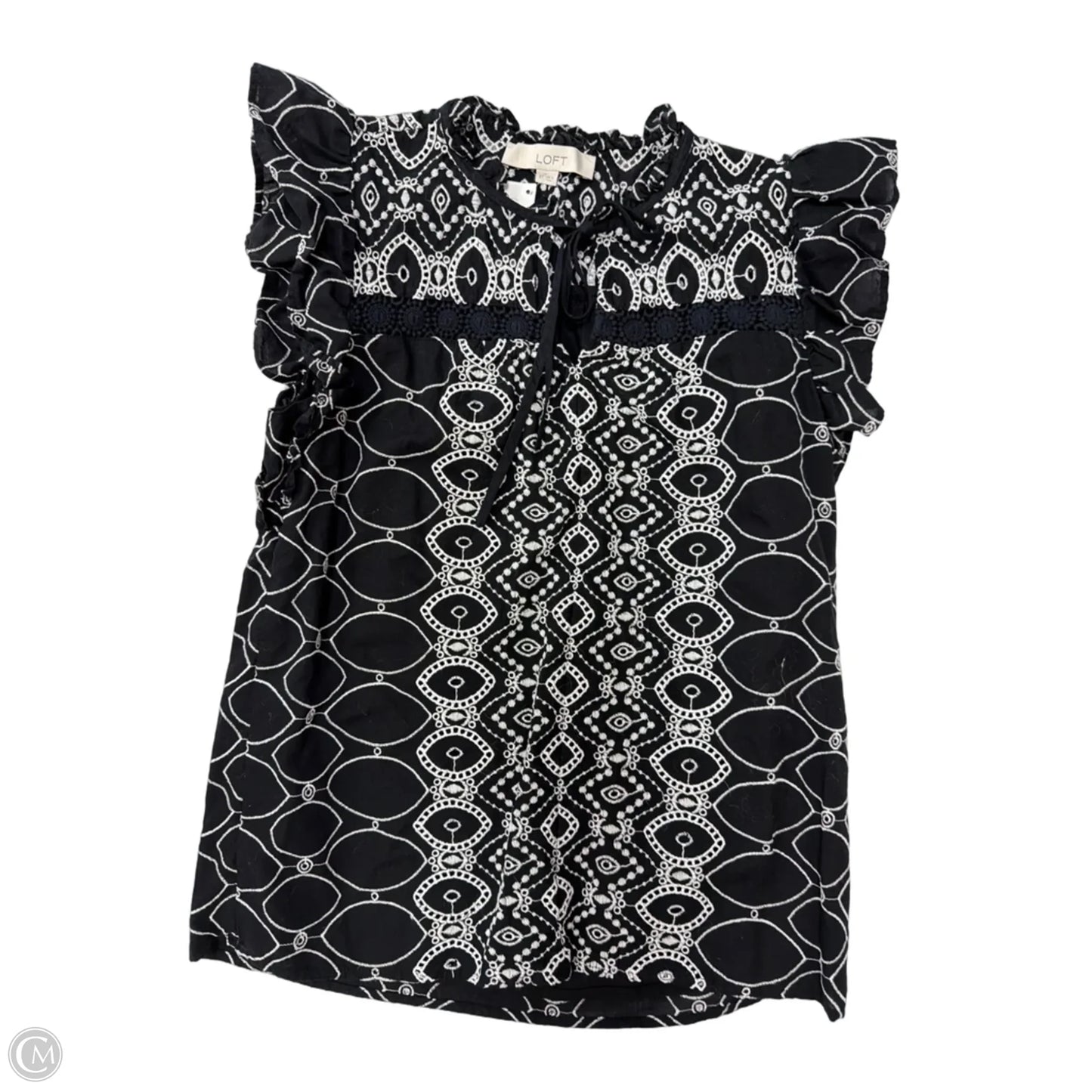 Top Sleeveless By Loft In Black & White, Size: Xs