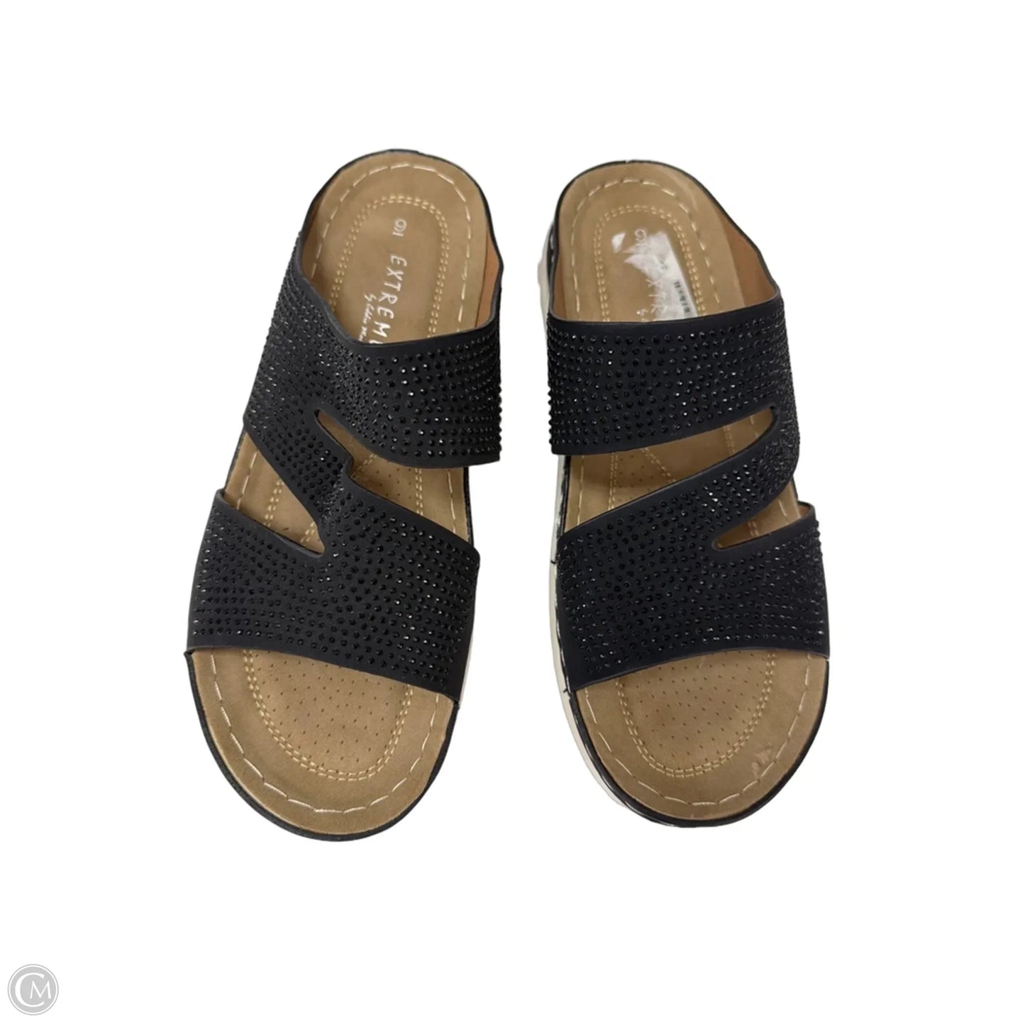 Sandals Flats By Clothes Mentor In Black, Size: 9