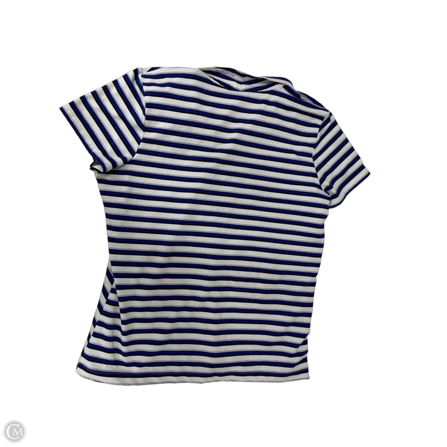 Top Short Sleeve By Zenergy By Chicos In Striped Pattern, Size: L