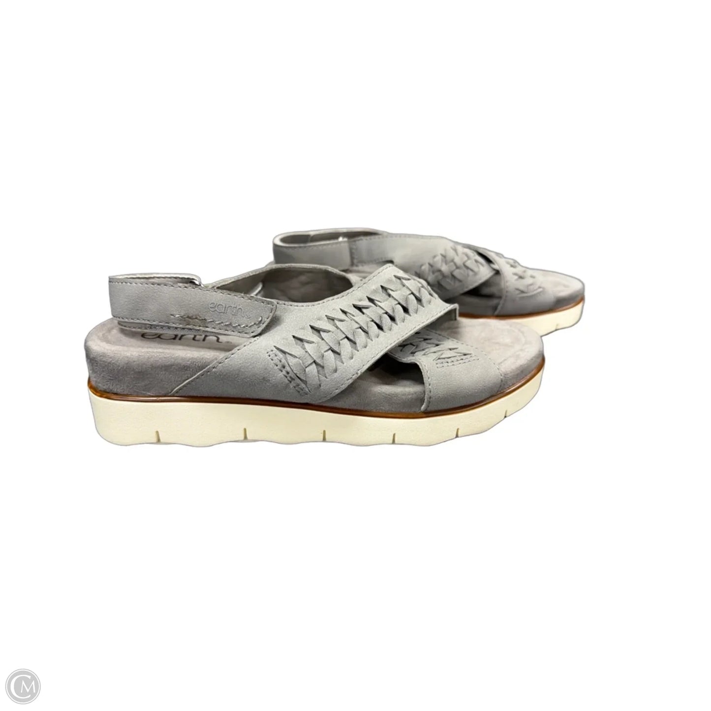 Sandals Flats By Earth In Grey, Size: 7.5