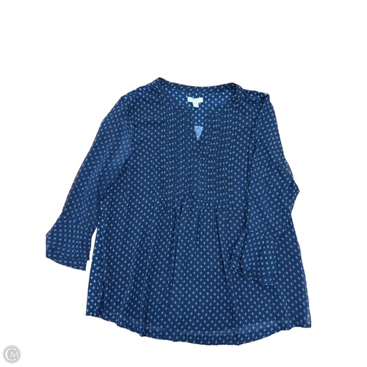 Top Long Sleeve By Charter Club In Navy, Size: 1x